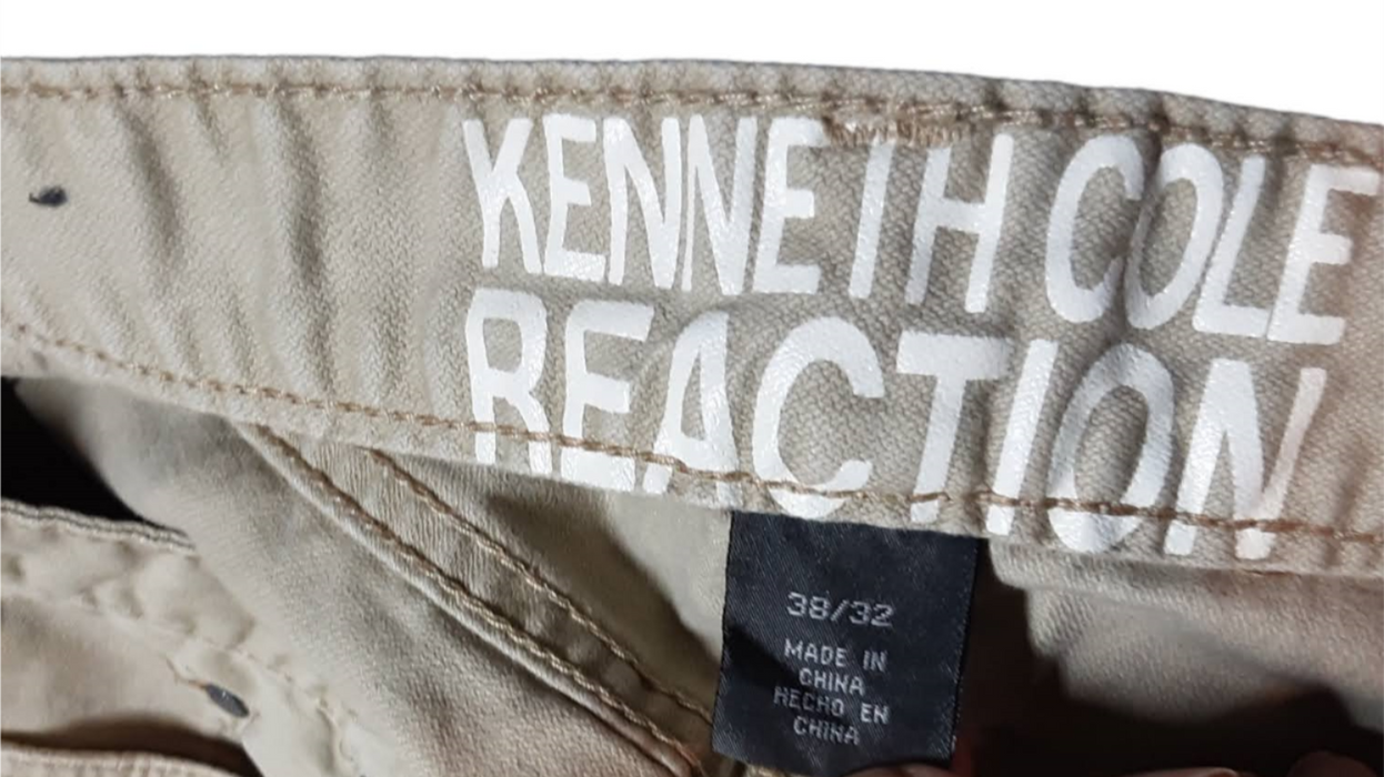 Kenneth Cole Reaction Straight Fit Pants Beige (Size: 38 x 31)