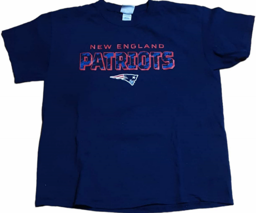 New England Patriots NFL Team Apparel Men's T-Shirt Blue (Size: Large)