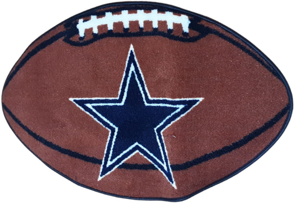 Dallas Cowboys NFL Area Football Shape Rug (32" x 20") NWOT