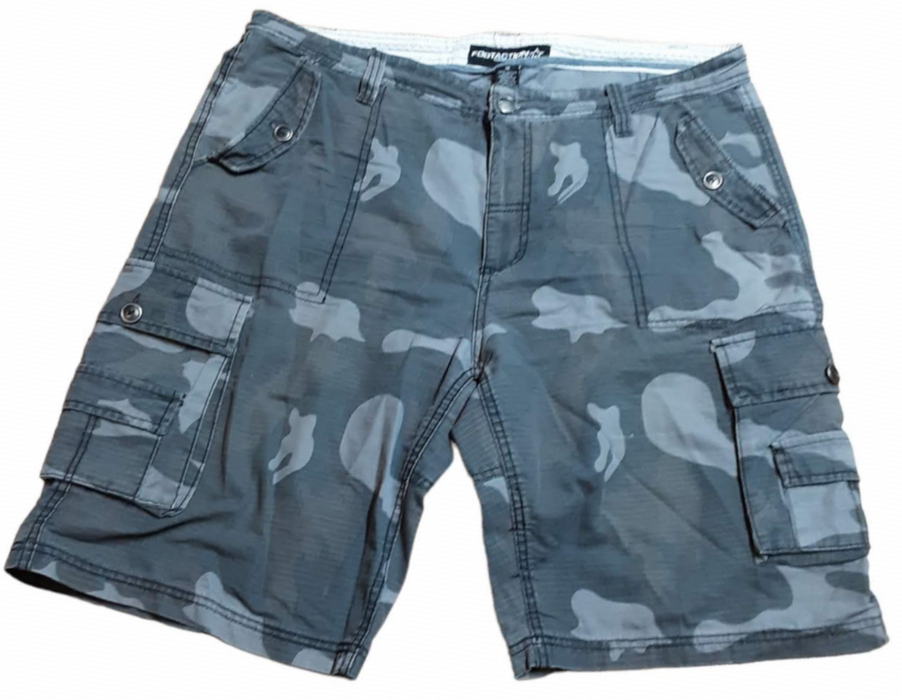 FootAction Men's Ripstop Camouflage Cargo Shorts Gray (Size: 38 x 12)