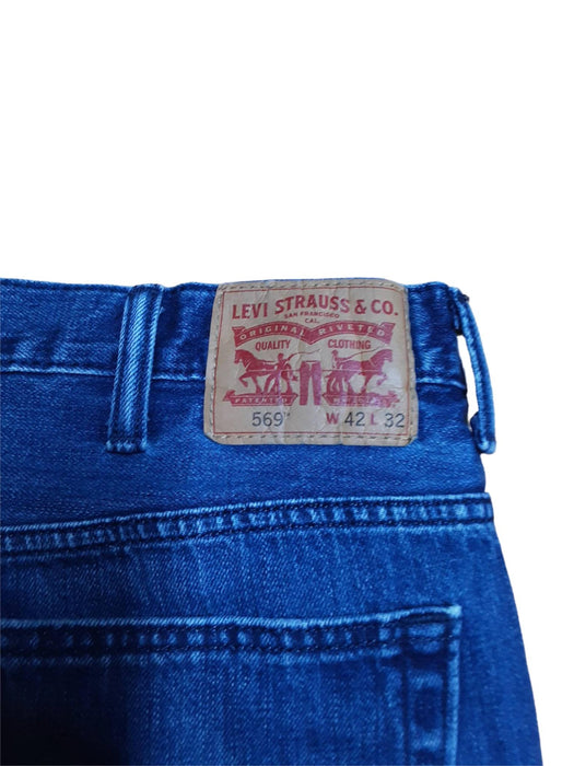 Levi's 569 Men's Loose Straight Medium Wash Jeans Blue (Size: 42 x 30)