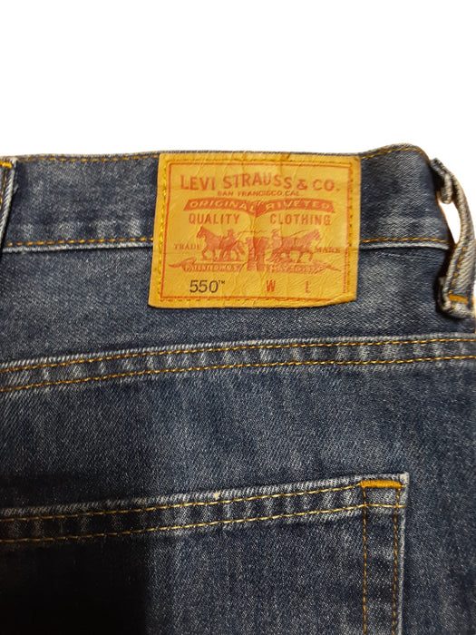 Levi's 550 Men's Relaxed Fit Dark Wash Cotton Jeans Blue (Big & Tall: 52 x 32)