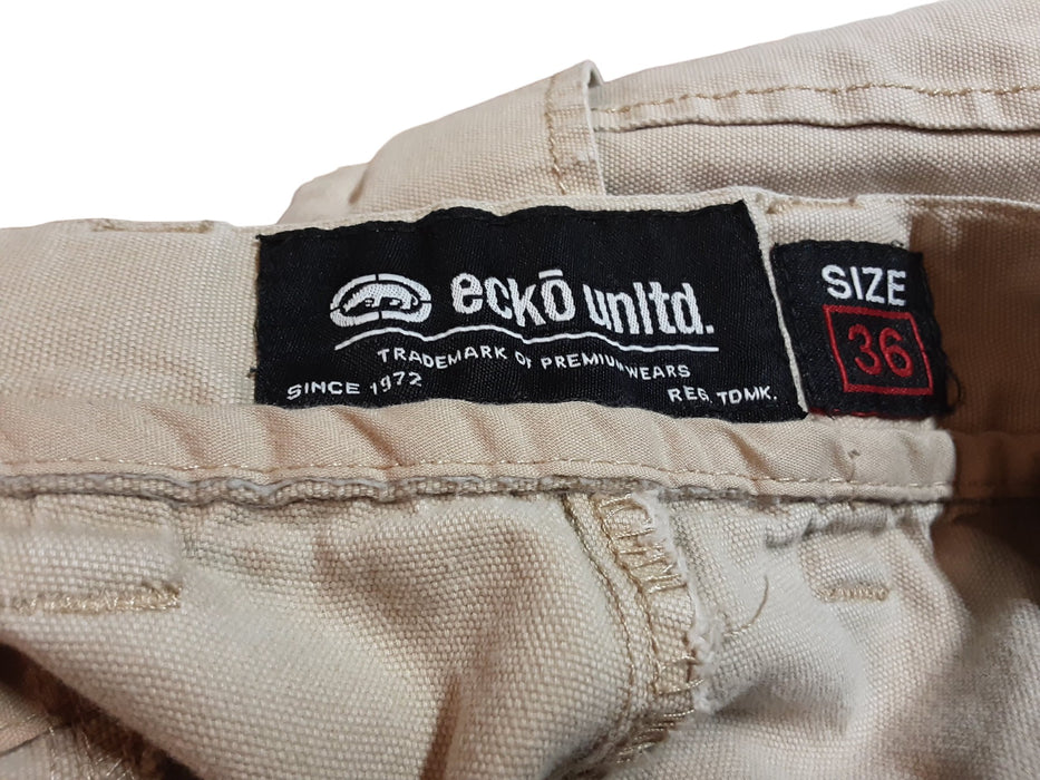 Ecko Unltd Men's Cargo Premium Shorts Beige (Size: 36 x 12)