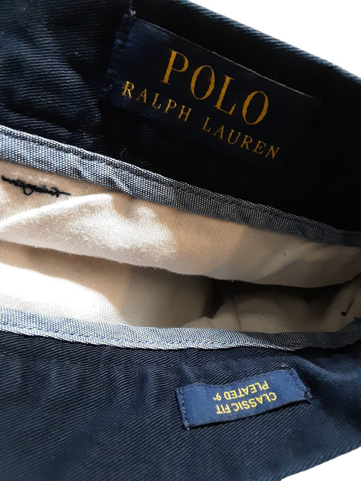 Polo Ralph Lauren Men's Pleated Classic Fit Shorts Navy Blue (Size: 40 x 9)