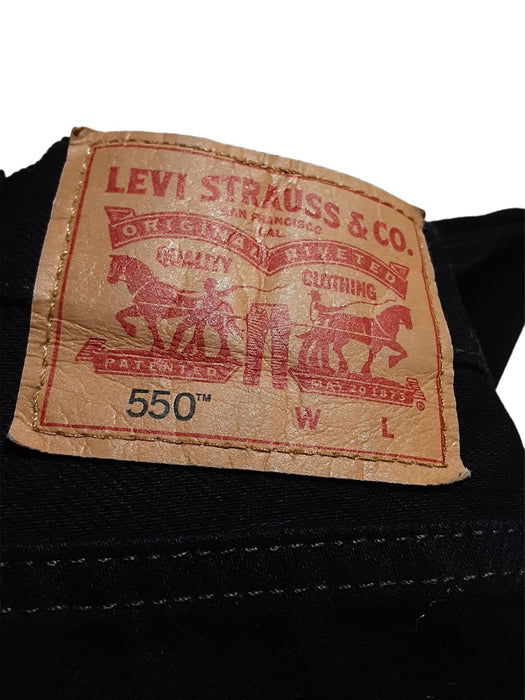 Levi's 550 Men's Relaxed Fit Dark Jeans Black (Big & Tall: 44 x 30)