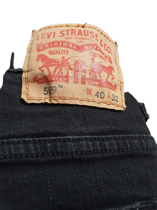 Levi's 569 Men's Loose Straight Flex Dark Wash Jeans Black (Big & Tall: 40 x 30)