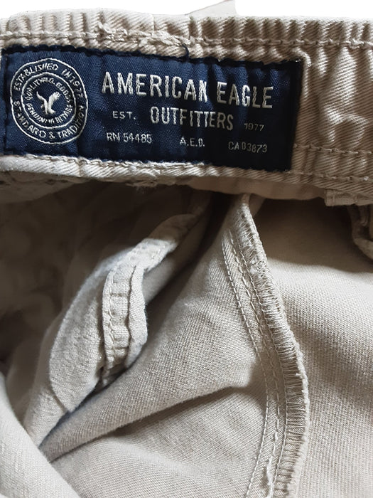 American Eagle Outfitters Men's Drawstring Twill Joggers Khaki (Size: L)