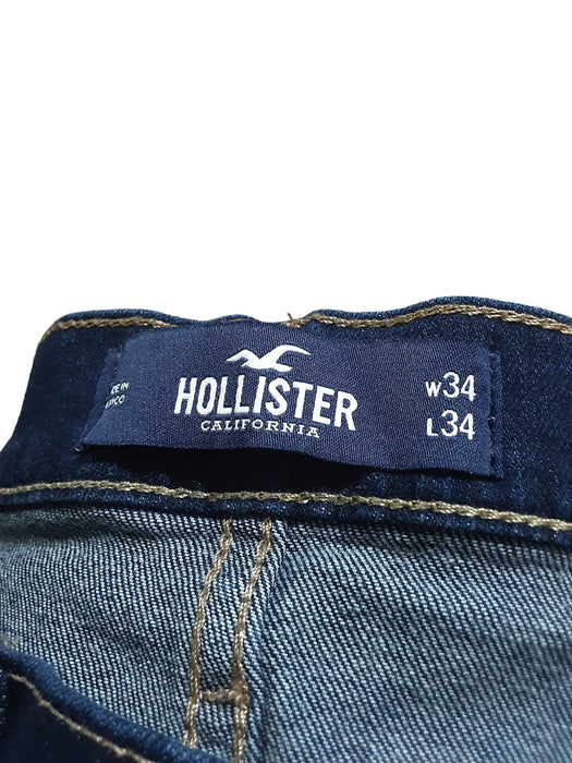 Hollister Epic Men's Flex Skinny Fit Jeans Dark Blue (Size: 34 x 34)