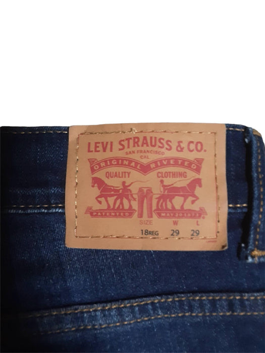 Levi's 511 Boy's Slim Fit Distress Flex Dark Wash Jeans Blue (Size: 18R)