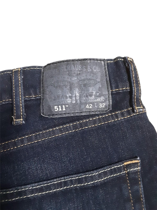 Levi's 511 Men's Slim Fit Flex Dark Wash Jeans Blue (Big & Tall: 42 x 32)