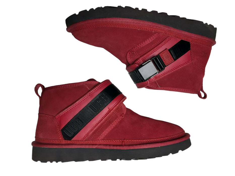 Ugg Neumel Snapback Red Black Ankle Boots Men's (Size: 9) 1118570