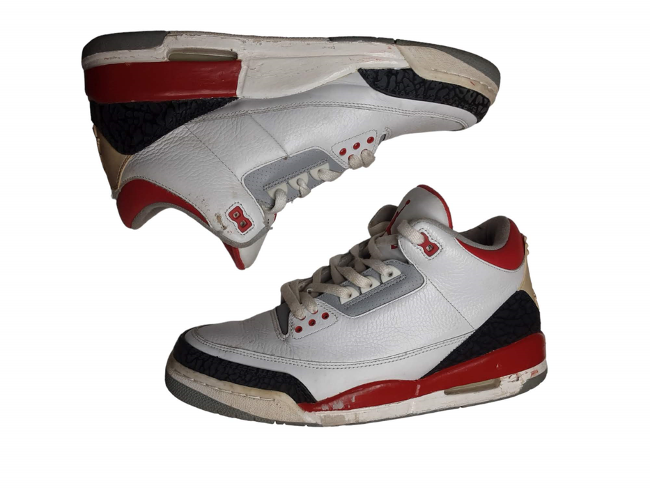 Jordan 3 Retro Fire Red White 2007 Basketball Shoes Men's (Size: 12) 136064-161