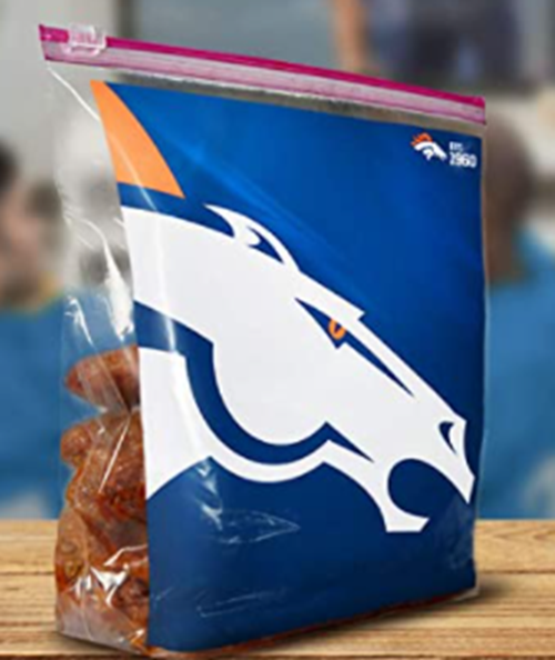 Denver Broncos Ziploc 18ct Storage Gallon Slider Bags