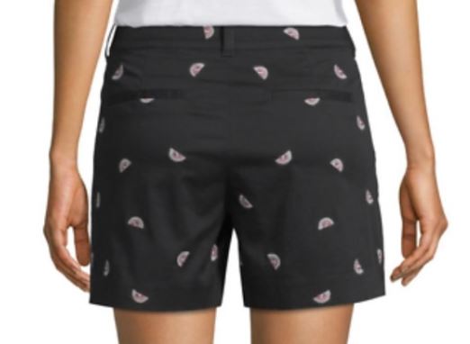 St. John Bay Black Watermelon Mid Rise Hip & Thigh Shorts (12) 8460140020707
