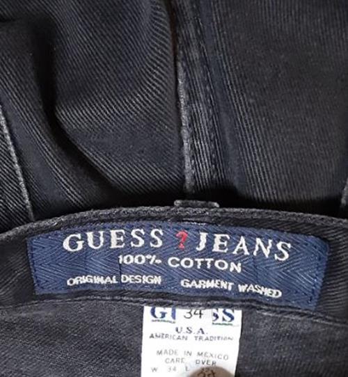 Guess Men's Vintage Heavy Cotton Dark Wash Jeans Black (Size: 34 X 32)