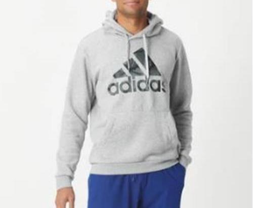 Adidas Essentials Fleece Camo-Print Hoodie Gray (Size: S, M) H14671