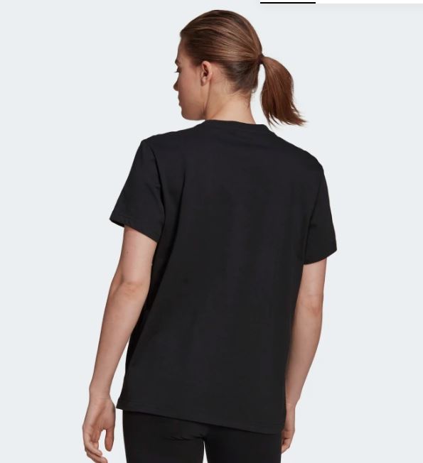 adidas Women's Essentials Logo Boyfriend Tee Blk/Wht (Size: Small) GL0781