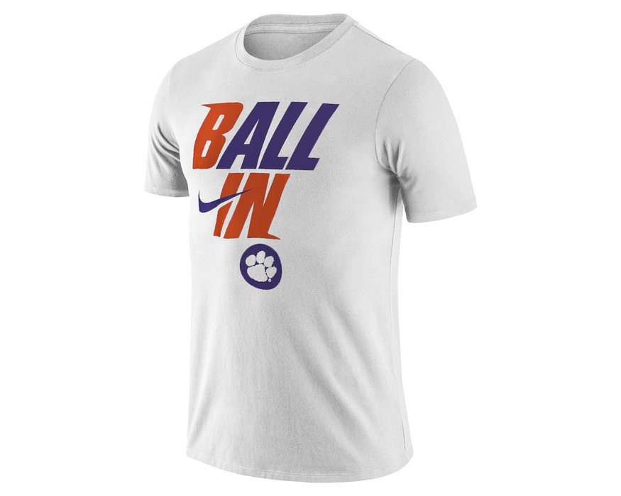 Clemson Tigers NCAA Nike Ball In Bench Tee White (Size: XL, 2XL) 3842XCM