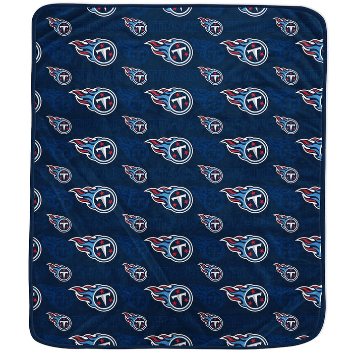 Tennessee Titans NFL Repeat Tonal Team Logo Fleece Blanket Blue (50x60) NWT