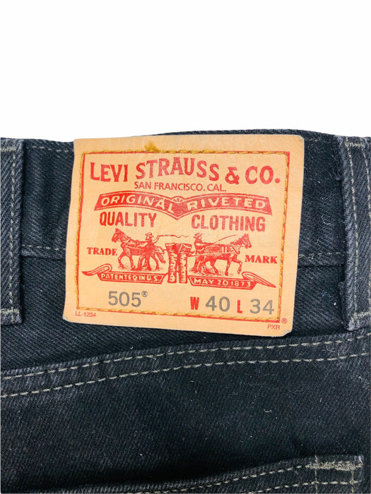 Levi's 505 Regular Fit Jean Dark Wash Black (Big & Tall: 40 x 34) 505-0260