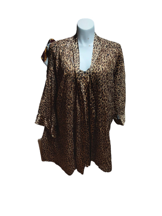 Sophia By Delicates Leopard Print Intimates & Sleepwear Set (Plus Size: 2X)