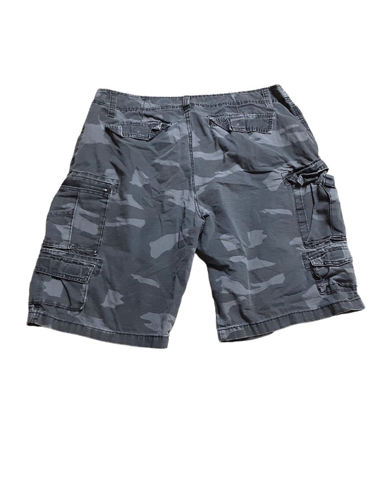 Iron Co. Men's Regular Fit Ripsop Camouflage Cargo Shorts Gray (Size: 38 x 10)