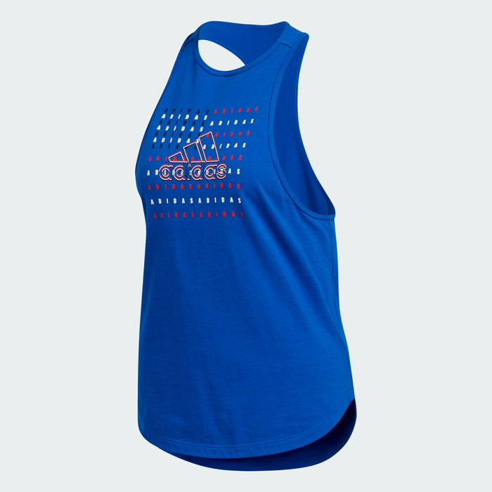 adidas Essentials Women's American Flag Tank Top Blue (Size: Medium) GN7260