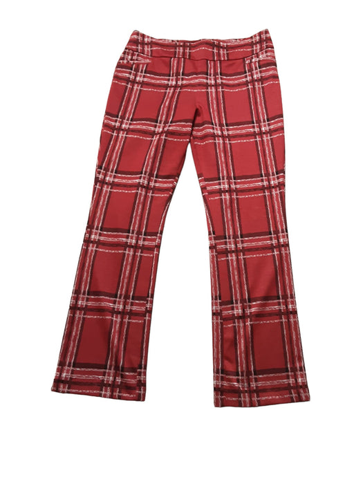 7th Avenue Women's Straight Plaid Design Pants Red (Size: XX-Large)