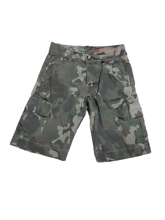 Camouflage Shorts Men's Straight Fit Medium Wash Shorts Green (Size: 28 X 10)