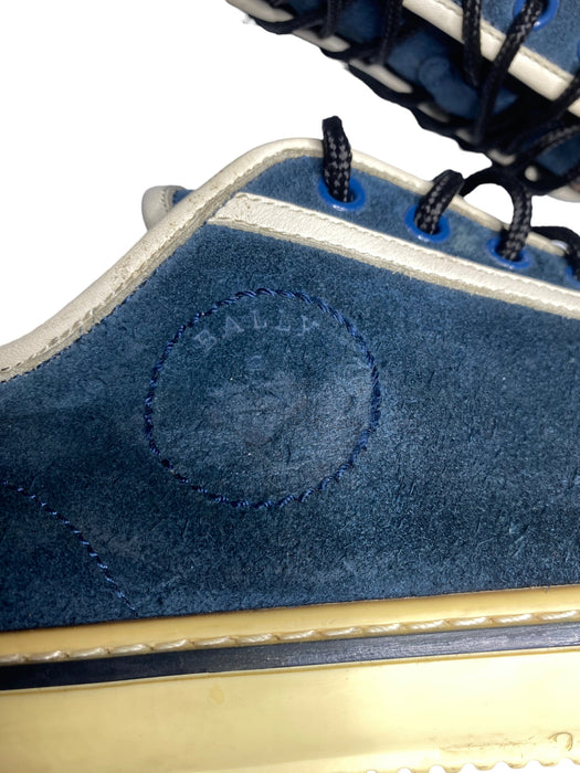 Bally Switzerland Suede Blue White Casual Sneaker Shoes Men's (Size: 11) BS11947