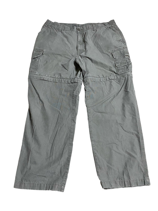 The Versatile Men's Canvas  Zip-Off Cargo Pants Olive Green (Size: 42 x 32)