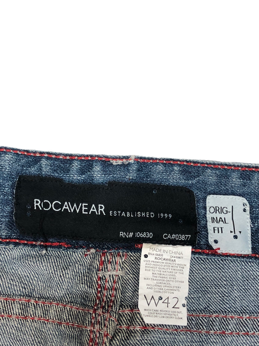 Rocawear Original Fit W/ Zipper Pockets Blue Jeans Men's (Size: 42 x 34)