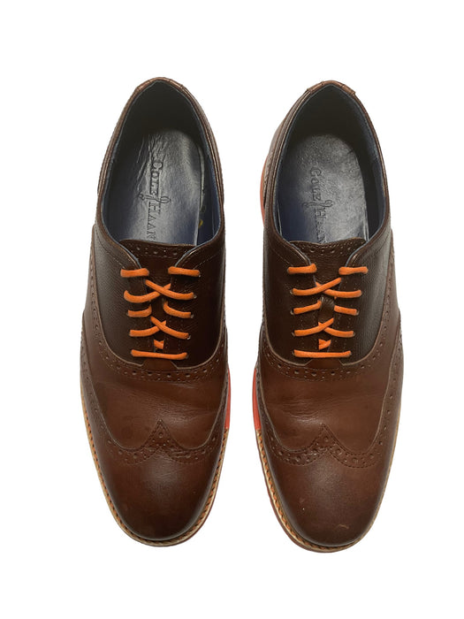 Cole Haan Great Jones Brown Orange Wingtip Oxford Shoes Men (Size: 10.5) C11235