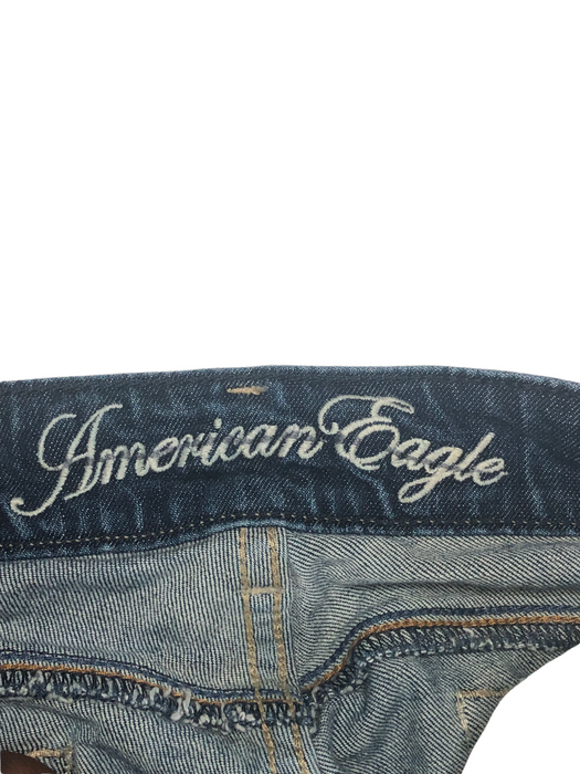 American Eagle 77 Straight Fit Dark Wash Blue Jeans Women's (Size: 14)