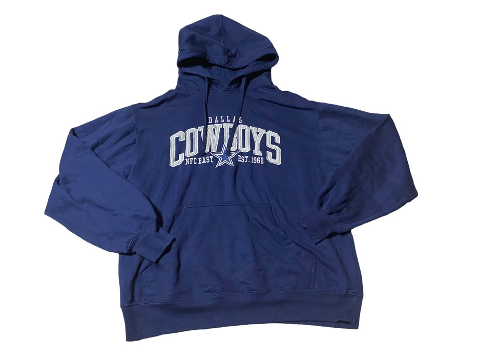 Dallas Cowboy Authentic Men's Pullover Embroidered Hoodie Blue (Size: Large)