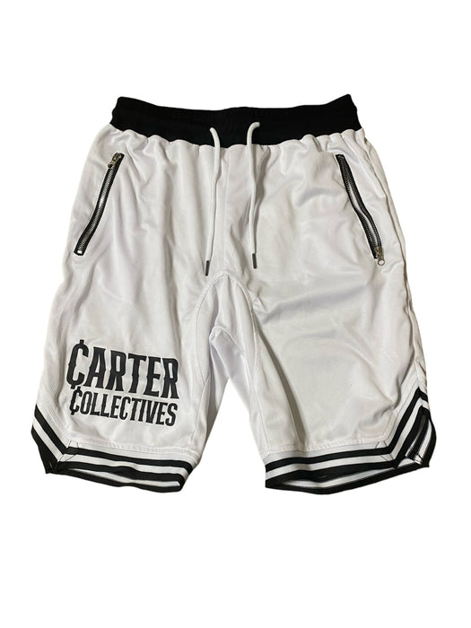 Carter Collectives Men's Designer Shorts White/Black (Size: Medium)