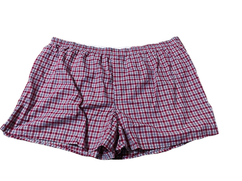 Fruit of the Loom Big Men's Cotton Plaid Boxers Red (Size: 5XB) NWOT!