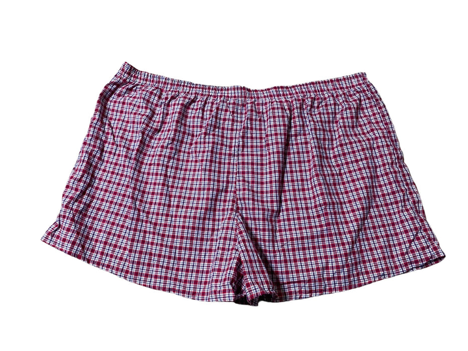 Fruit of the Loom Big Men's Cotton Plaid Boxers Red (Size: 5XB) NWOT!