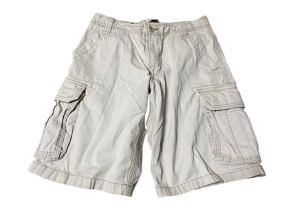 Aeropostale Men's Heavy Cotton Cargo Shorts Beige (Size: 28 x 12)