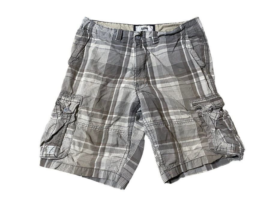 Cargo Authentics Signature Men's Plaid Cargo Shorts Brown/Tan (Size: 36 x 12)