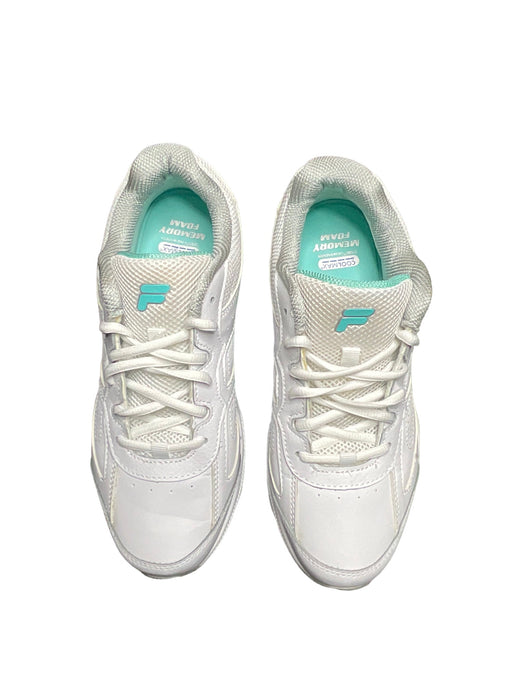 Fila Glimpse Cool Max White Teal Memory Walking Shoe Women (Sz 9.5) 5SK60137-147