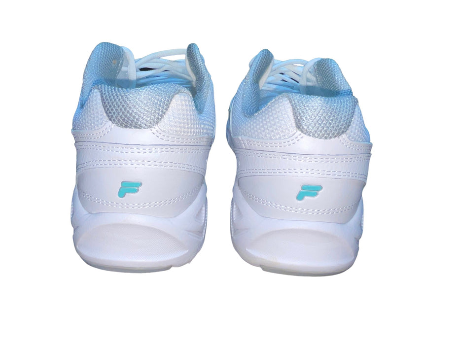 Fila Glimpse Cool Max White Teal Memory Walking Shoe Women (Sz 9.5) 5SK60137-147