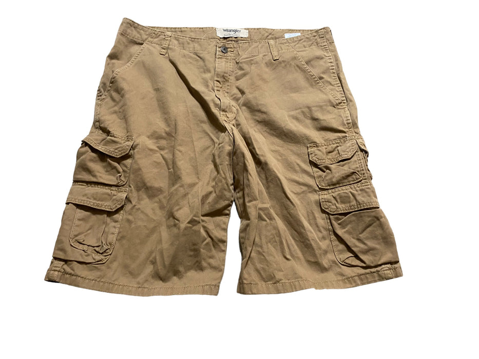 Wrangler Authentic Men's Cotton Shorts Dark Khaki (Size: 38 x 12)