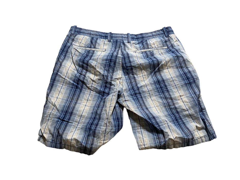 Weatherproof Men's Plaid Shorts Blue (Size: 38 x 10)