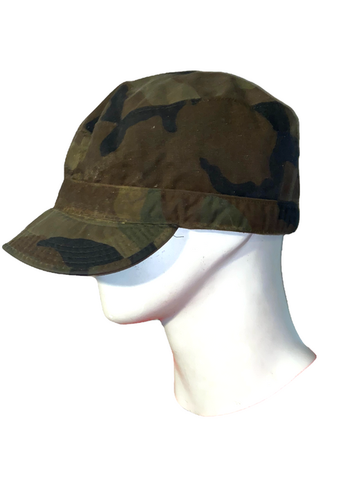 US Military Woodland BDU Hat Insulated Cold Weather w/ Earmuffs (Size: 7 3/4)