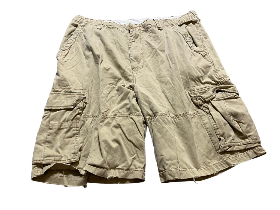 No Boundaries Men's Heavy Cotton Cargo Shorts Tan (Size: 38 x 12)