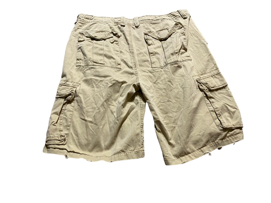 No Boundaries Men's Heavy Cotton Cargo Shorts Tan (Size: 38 x 12)