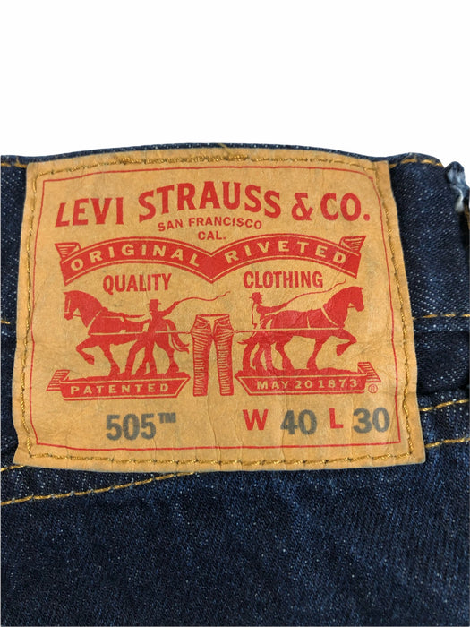 Levi's 505 Regular Fit Jean Dark Wash Blue (Big & Tall: 40 x 30) 505-0216