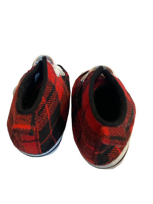 Carter's High Top Plaid Red/black Crib Walking Baby Sneakers (Size: 3-6 Month)