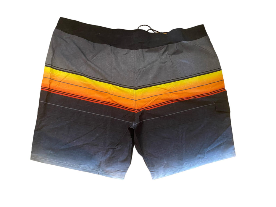 Goodie Fellow & Co Big Men's Board Shorts Black/Yellow/Orange (Size: 60) NWT!